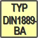 Piktogram - Typ: DIN1889-BA